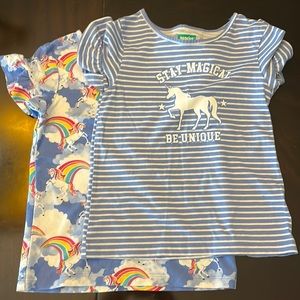Girl’s set of unicorn tees. Size 6, NWOT